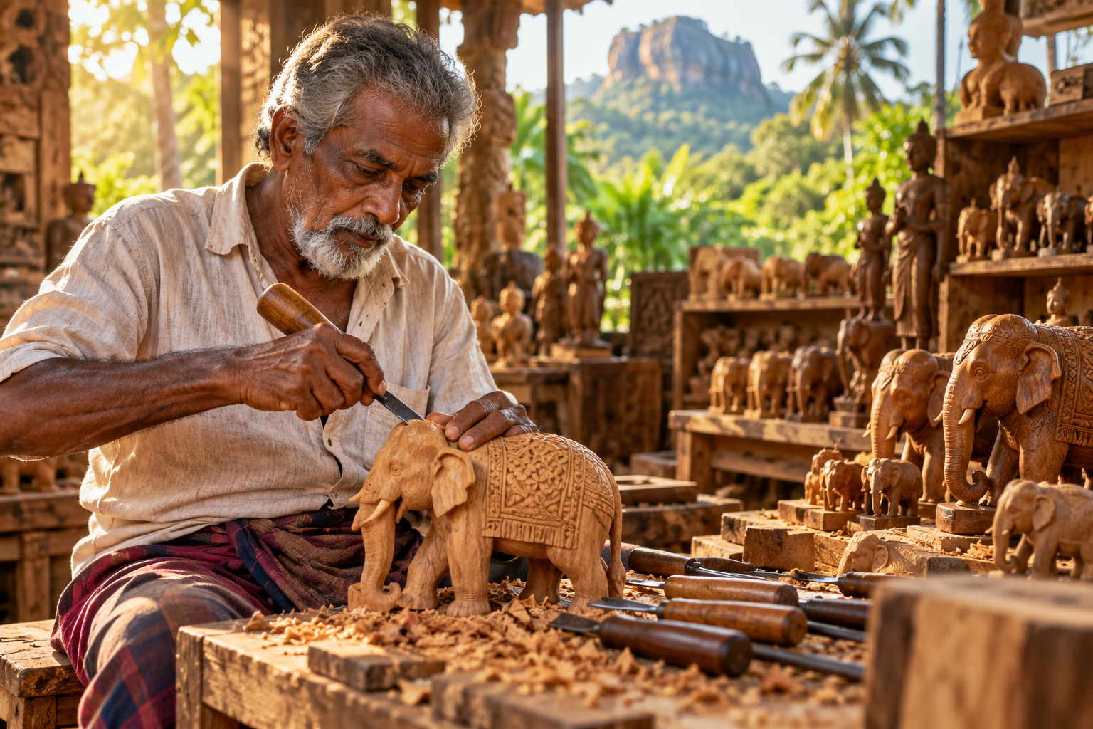 Illustrative Sri Lankan artisan at work